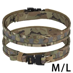 Tactcal Bison Belt Battle 2 Layers Waistbelt Quick Detach Metal Bulckle Ferro Style MOLLE Hunting Combat Waistband Airsoft Gear