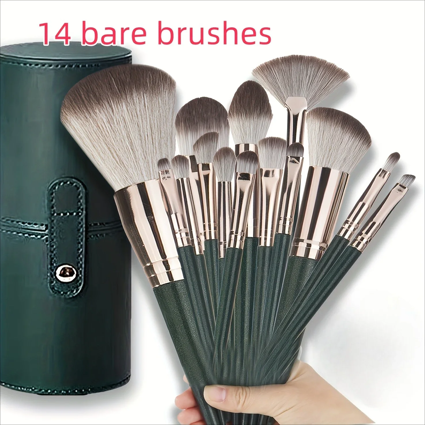 مجموعة فرش مكياج فاخرة مكونة من 14 قطعة - بما في ذلك مزيج فرشاة كابوكي الفاخر، هدية مثالية ولطيفة لها، صندوق مكياج احترافي #1