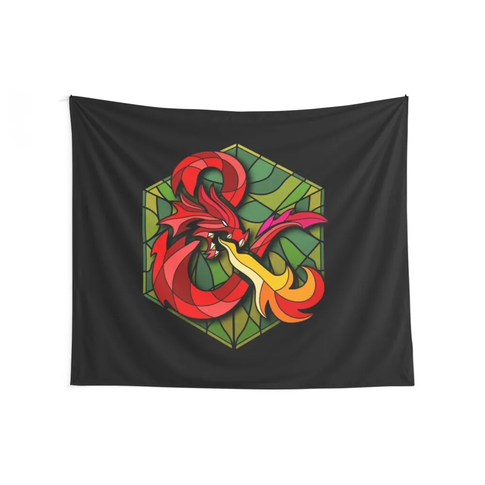 Dungeons And Dragons T-ShirtDungeons and Dragons Stained Glass Tapestry Outdoor Decor Room Decor Cute Tapestry