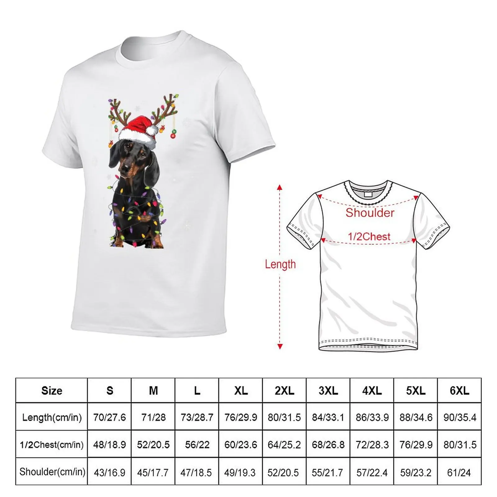 Christmas Dachshund Dog Lover Santa Reindeer Gifts T-Shirt t shirt man cotton funny t shirts cotton T-Shirt