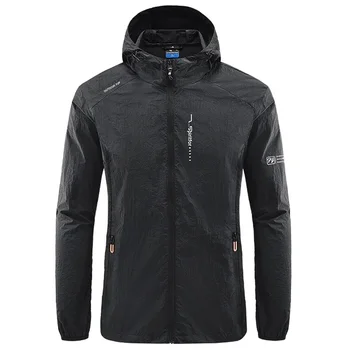 UPF50+ Summer Outdoor Quick Dry Sun-Protective Thin Jacket Men Hiking Fishing Cycling Hooded Gym Sport Ultra Light Windbreaker 3