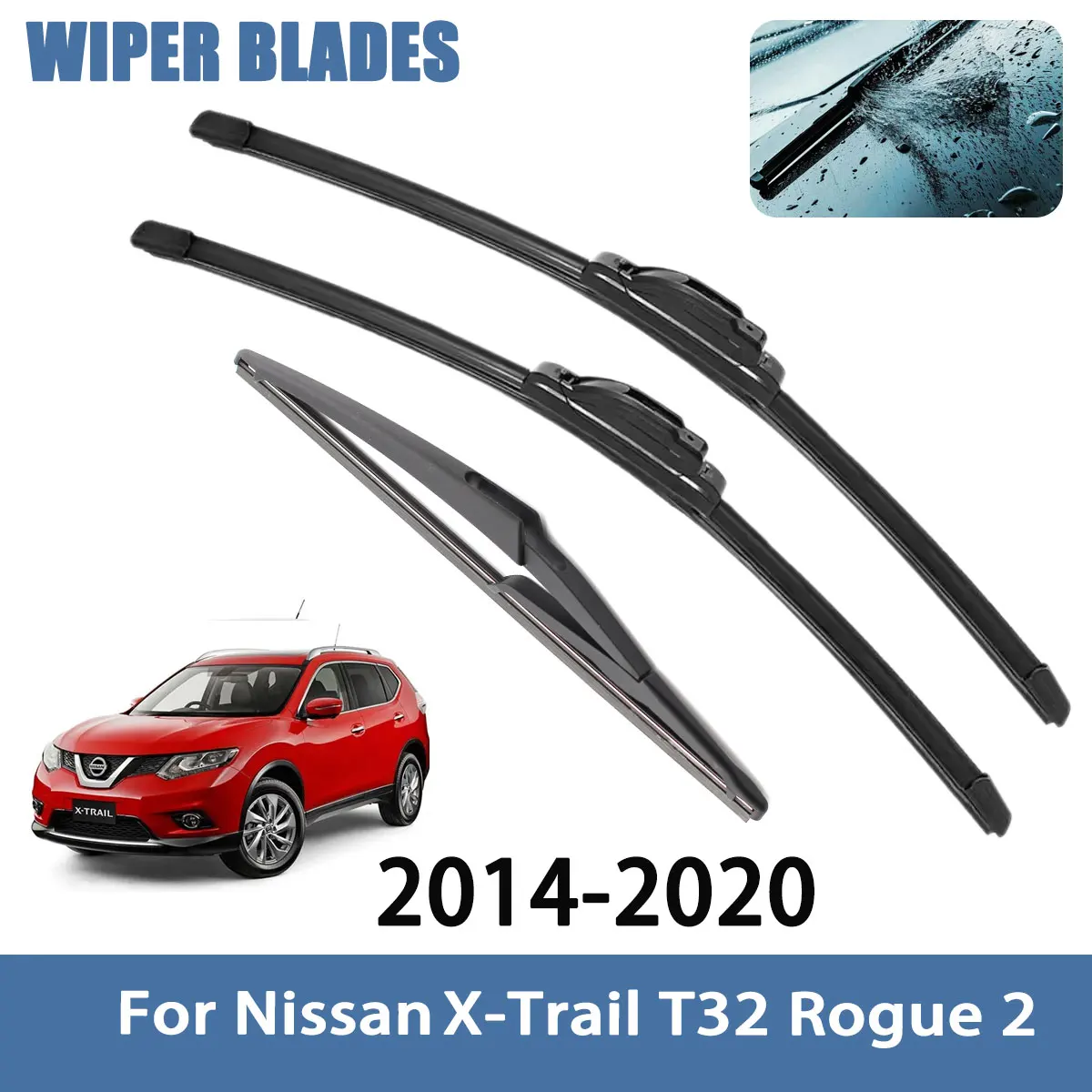 

Car Wiper Blade Windscreen Front Rear Wipers Blade For Nissan X-Trail T32 Rogue 2 2014-2020 Auto Car Accessories Styling