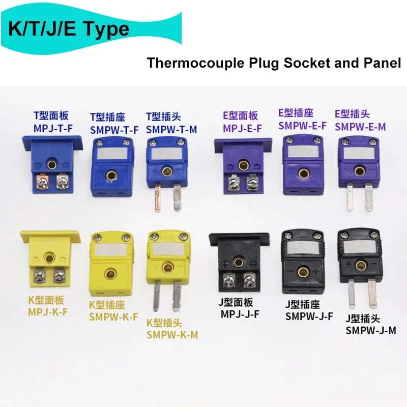 1/10/50/100Pcs K/T/J/E Type Thermocouple Plugs and Sockets Sensor Panel Mount Thermocouple Miniature Socket& Plug Wire Connector