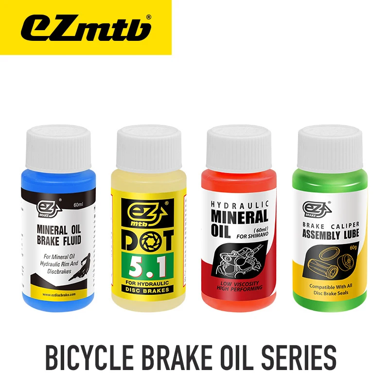 EZmtb Bicycle Brake Oil - Mineral Oil Hydraulic Disc Brake Fluid DOT 4 5.1 Brake Fluid & Piston Lubricant - Bicycle Maintenance