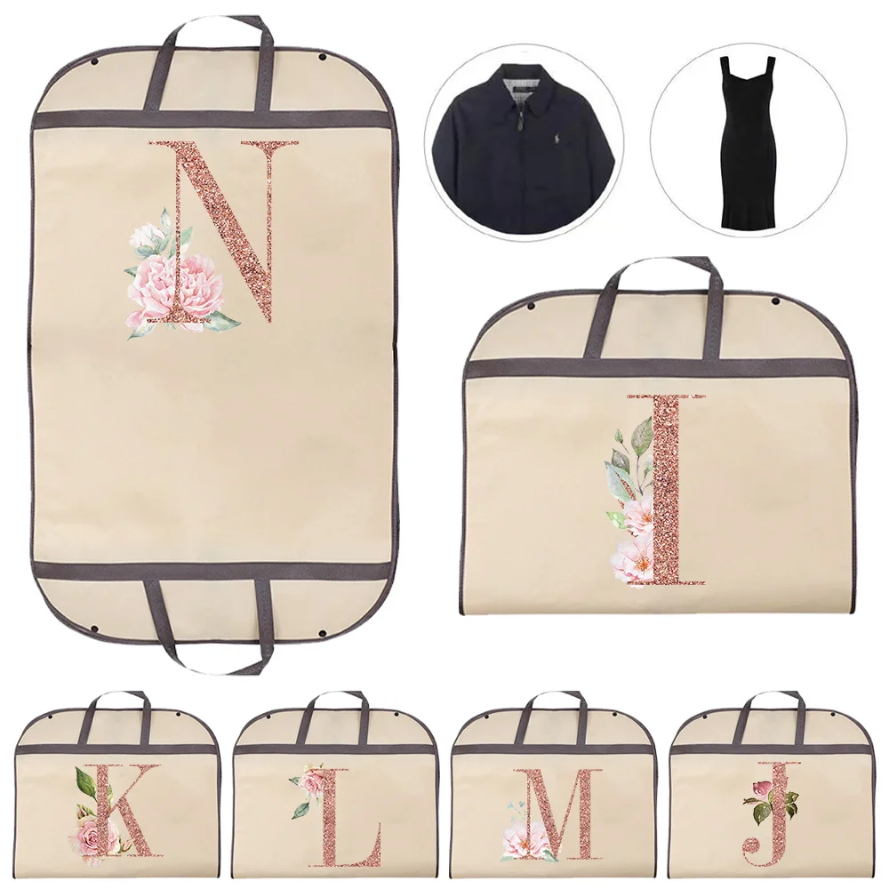 Fully Enclosed Zipper Bag Hanging Durable Clothing Storage Bags Hanging Moisture-proof Organizing Bag Rose Gold Series