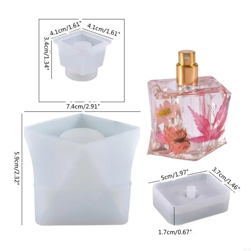 91AF 3Pcs Storage Molds Sealed Jar With Lid DIY Crystal Various Silicone Molds