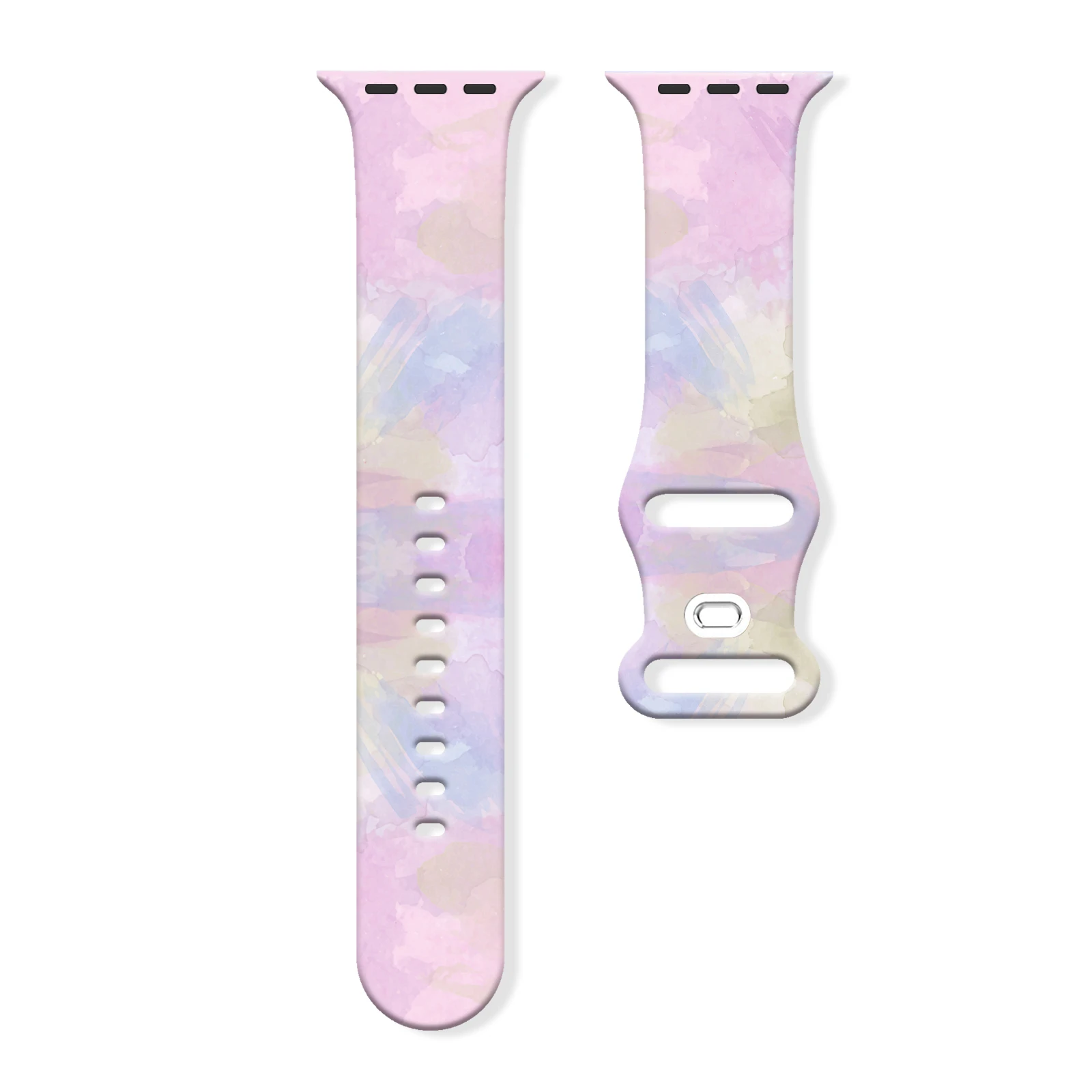 

Watercolors Series Strap for Apple Watch 9 8 7 SE 6 Silicone Band Replaceable Bracelet for iWatch 45mm 44mm 42mm 41mm Watchband