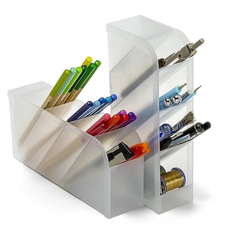 Creative Four Layer Pen Holder Four Layer Diagonal Insertion Home Makeup Table Organizer For Office School Home Desktop Setup