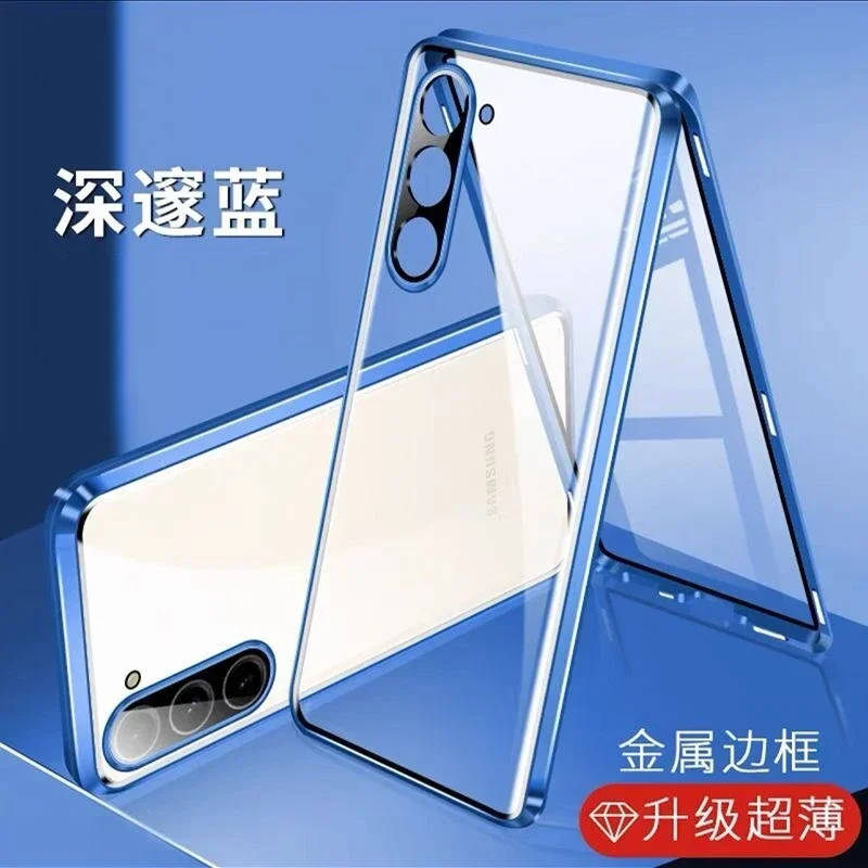 

For Samsung S26 Ultra Plus Magnetic Adsorption Case for Galaxy S 26 S26edge Metal Bumper Double-Sided Tempered Glass Hard Cover