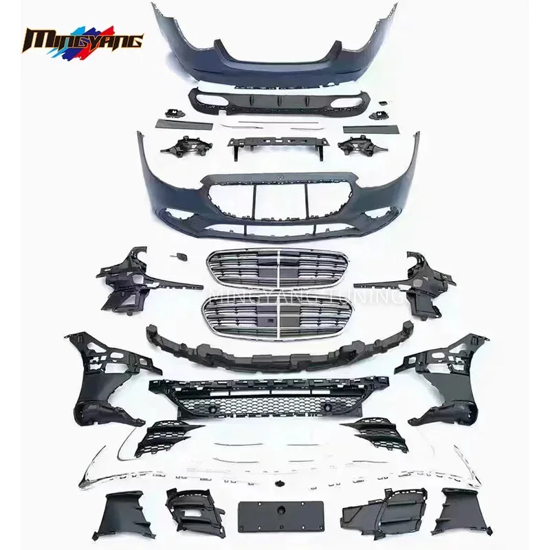 

PP Plastic W223 Upgrade to S450 Sport Design Old to New Car Bumpers Diffuser 2021+ Bodykit for