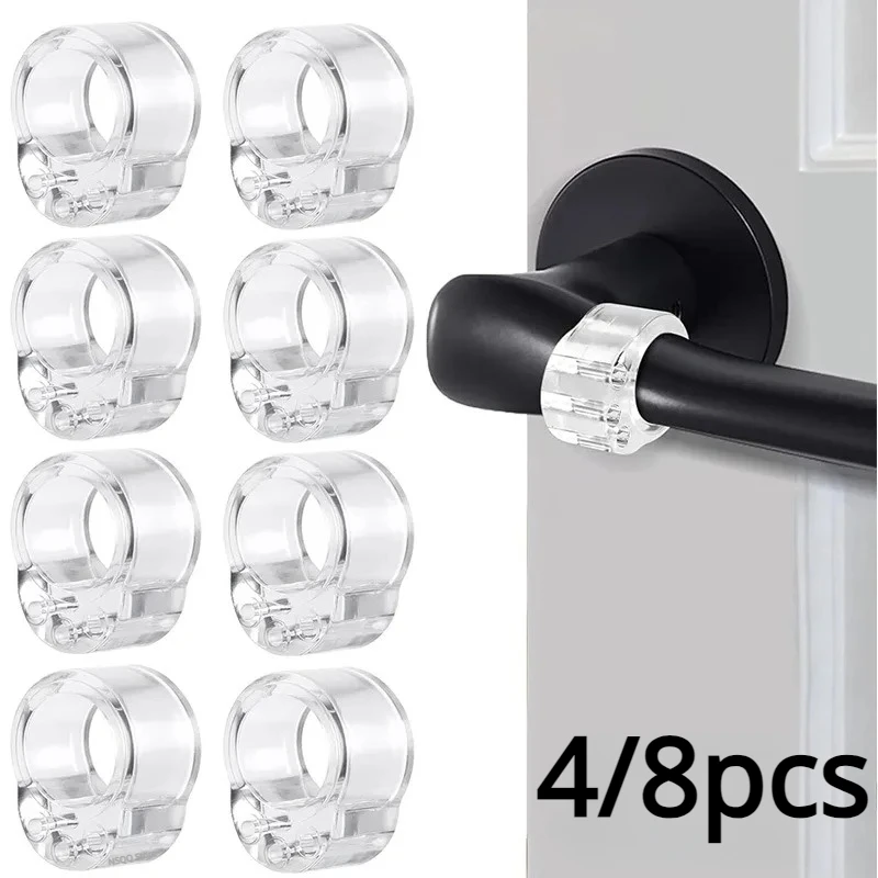 House Door Stop No Stamping Anti-collision Ring Rear Stopper Transparent Door Handle Cushion 4/8 Pieces Wall Protective Pad Home