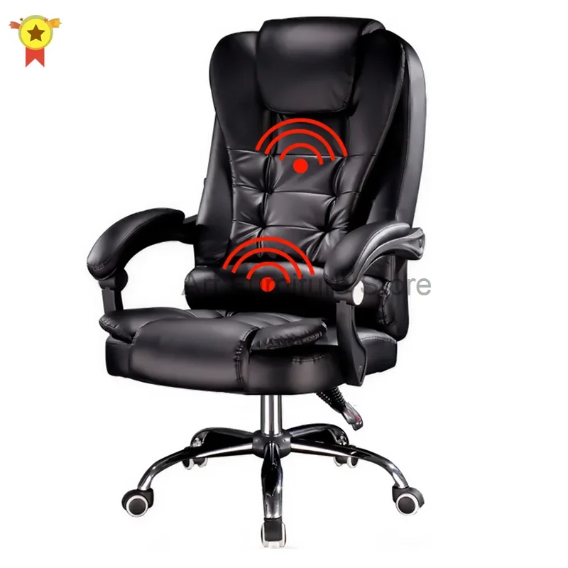 

New products PU Leather boss computer chair office home swivel massage chair lifting adjustable chair With Footrest