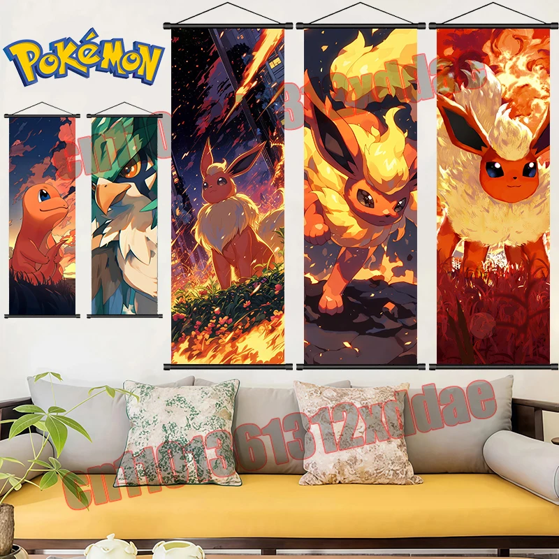 

Cartoon Animation Pokemon Gengar, Charmander, Eevee High Quality High Quality Reel Drawing Suitable for Bedroom Decor Gifts