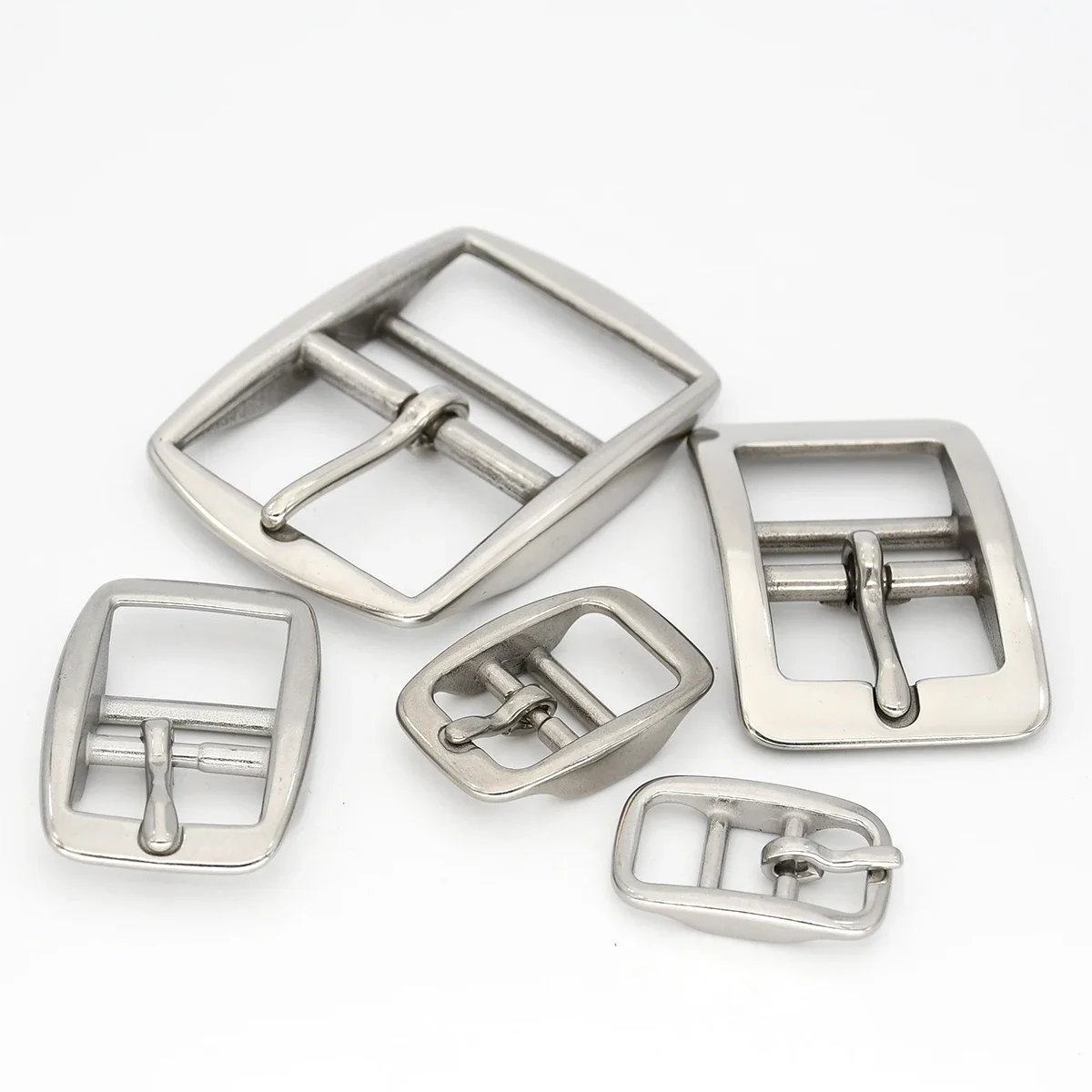 Stainless Steel Belt Buckle Double Bar Adjustable Pin Buckle Tri-glide Leathercraft Strap Parts Horse Halter Harness Accessories