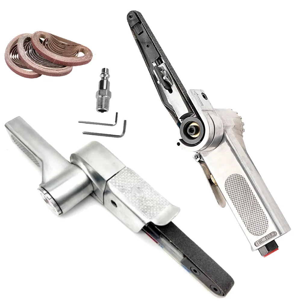 

AhuHardware 10*330/20*520mm Pneumatic Air Belt Sander, 3 Sanding Belts Set, Air Compressor, Grinding, Polishing, Pneumatic Tool