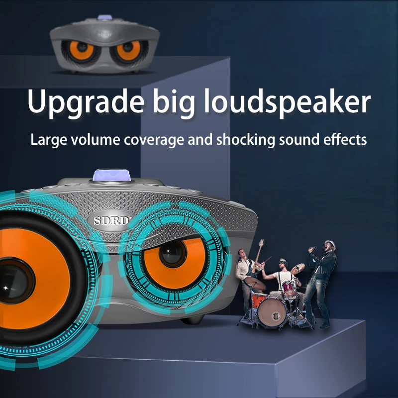 SDRD Sd306plus 30W High Power Wireless Bluetooth Speakers With 2 Microphones Home Karaoke PA System Stereo Sound Box Subwoofer