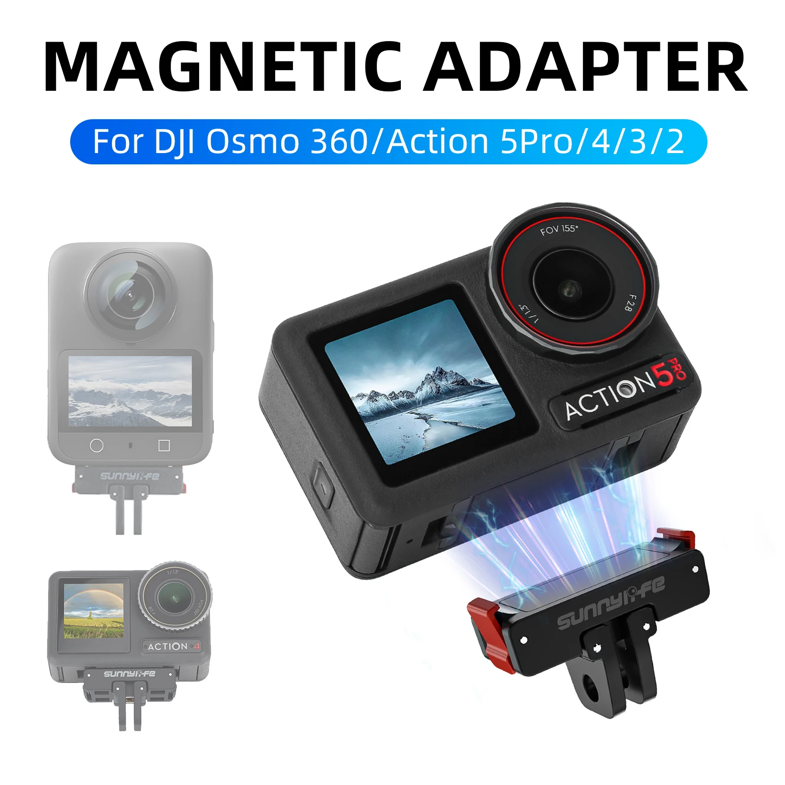 

Magnetic Adapter Mount for DJI Osmo 360 Foldable Quick Release Mount Base Tripod Adapter Mount Panoramic Camera Accessories