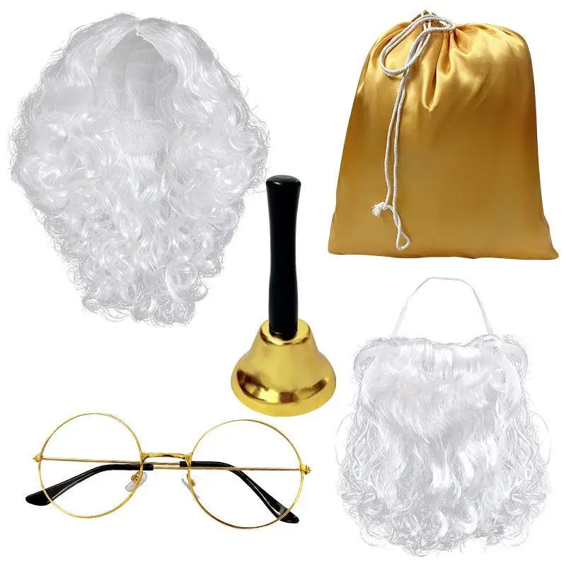 

loween Cisas Props S Claus Stage Performance Accories Fake Beard Bell Eyeglasses Costume Accories