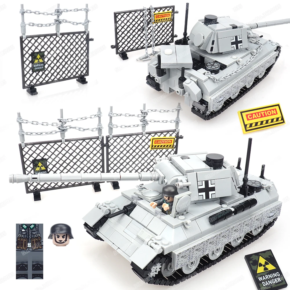 Military WW2 Panther Tank Building Block Assemble Army Figures Black Panther Main Battle Weapons Scenes Model Child Gift Boy Toy