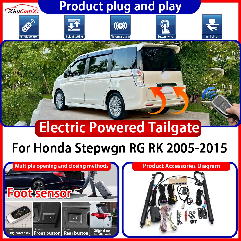 ZhuCamX Electric OEM Powered Tailgate for Honda Stepwgn RG RK 2005-2015 anti pinch Smart Intelligent Trunk Control Gate Lift Kit
