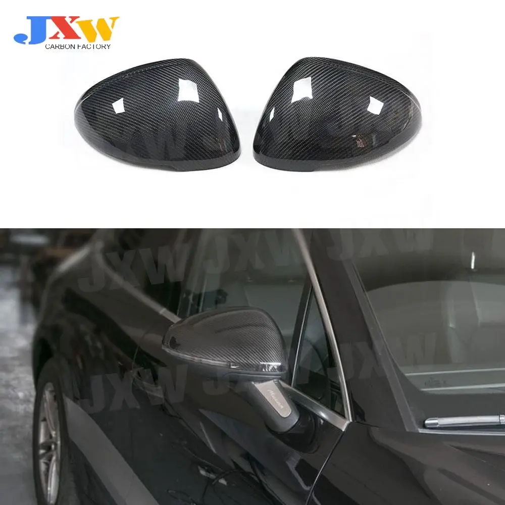 

Carbon Fiber Car Side Rearview Mirror Housing Cap Covers for Porsche Macan 2014-2019 Add On Style Trim Caps