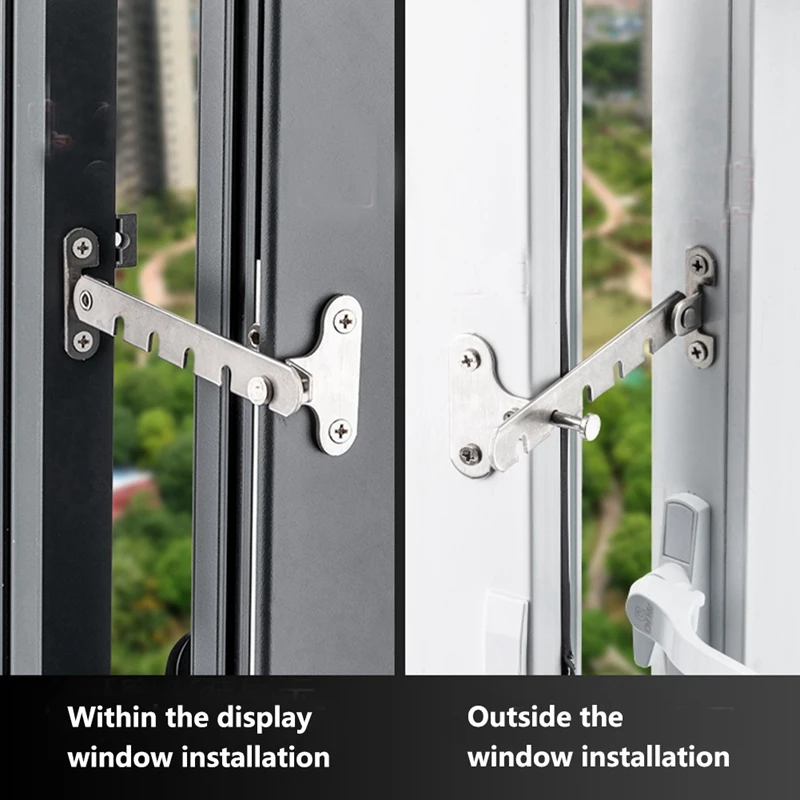 قفل أطفال من سبائك الألومنيوم الفولاذية بالكامل ، قفل نافذة عالمي ، مشبك دعامة ، محدد الرياح ، قفل باب وطفل