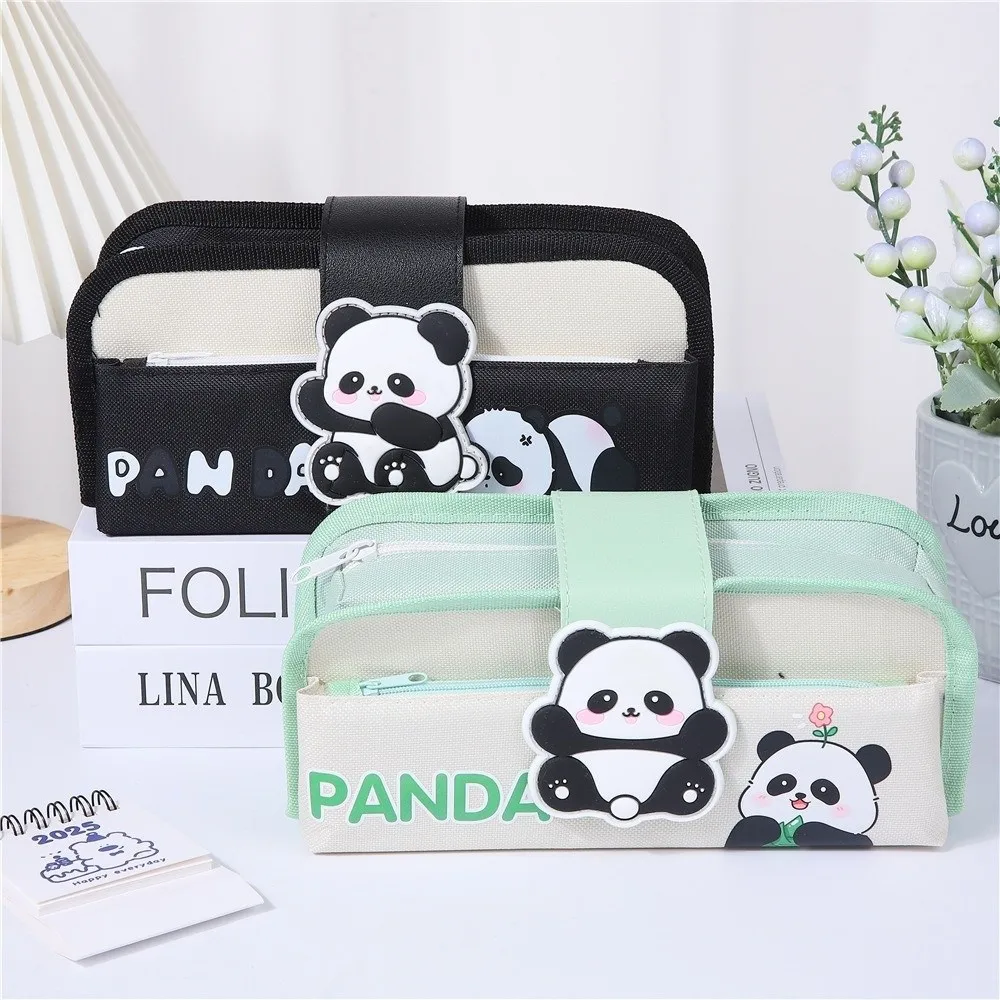 Panda Pen Bag Oxford ​​Multilayer Pencil Case ​​Large Capacity​​ ​​Desktop Storage Stationery Organizer ​Kids' Gift​​