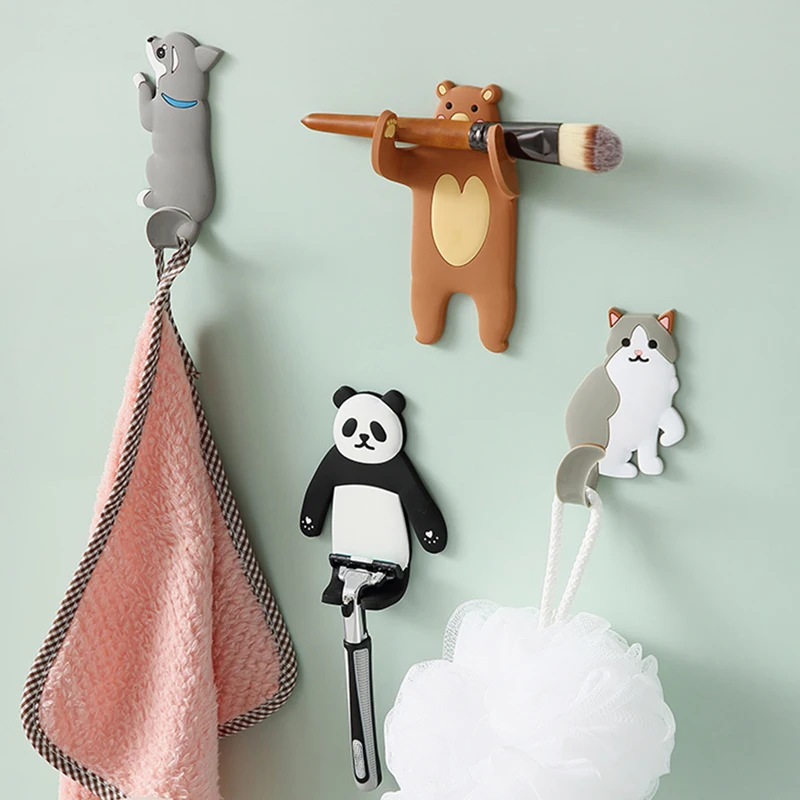 Reusable Animal Fridge Hook Wall Holder Removable Kitchen Hooks Washable Key Hanger Holder Decorative Hook Home Storage Tools