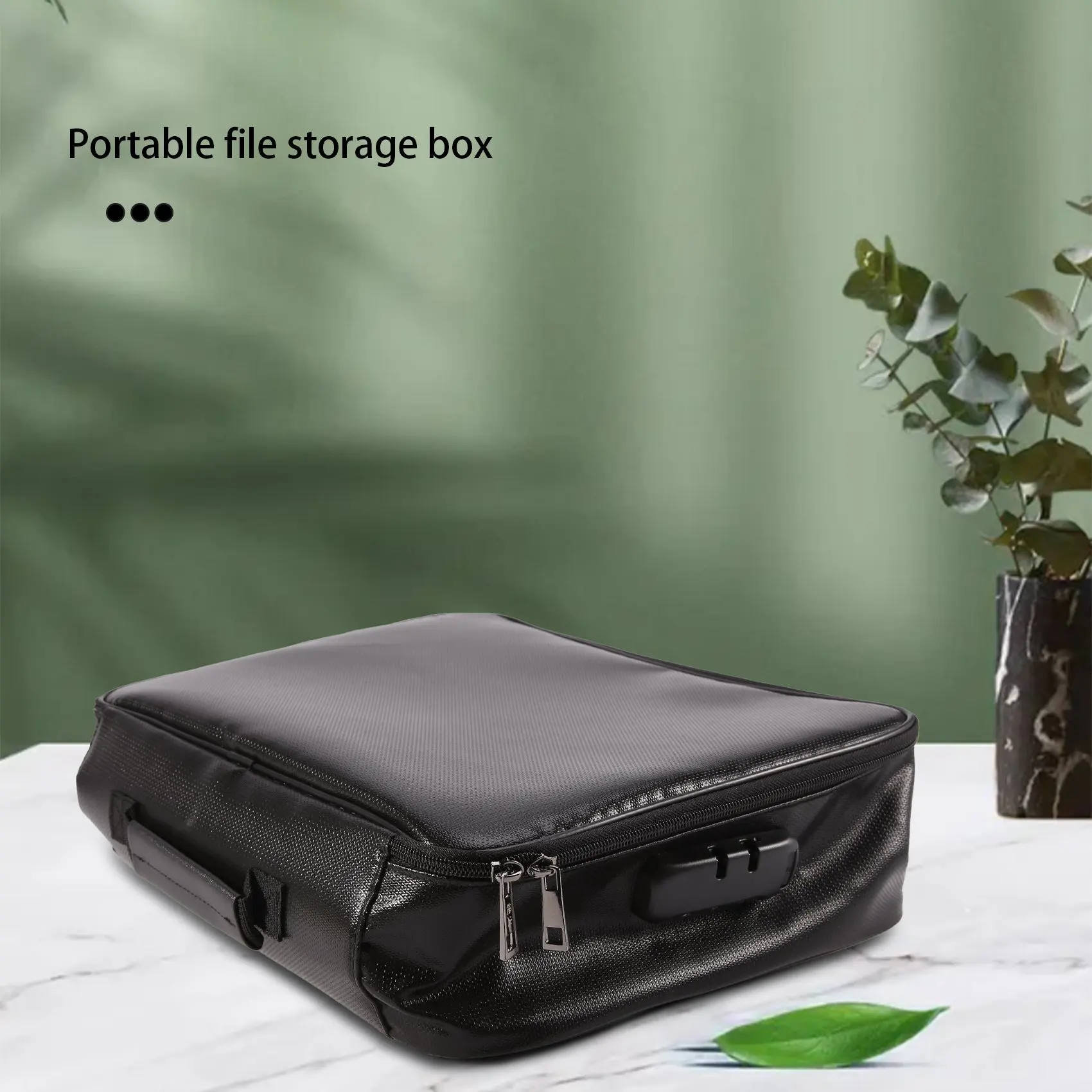Organizer Bag Fireproof Document Bag with Lock Portable Filing Storage Box Holder for Document File Passport Certificate