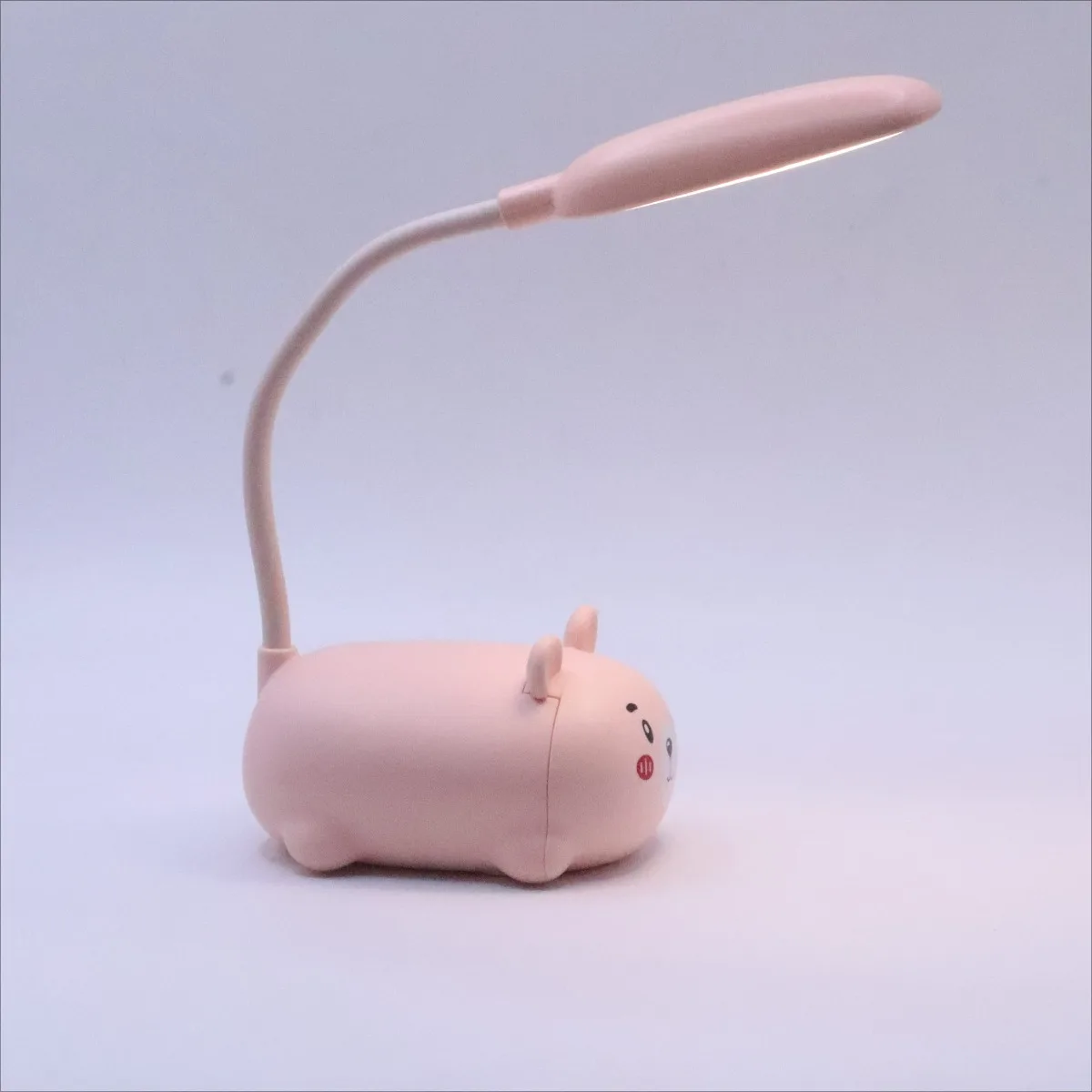 USB Charging LED Small Table Lamps Cute Pet pink bear Mini Night Lights Student Learning Eye Protection Book Lamps Bedside Decor