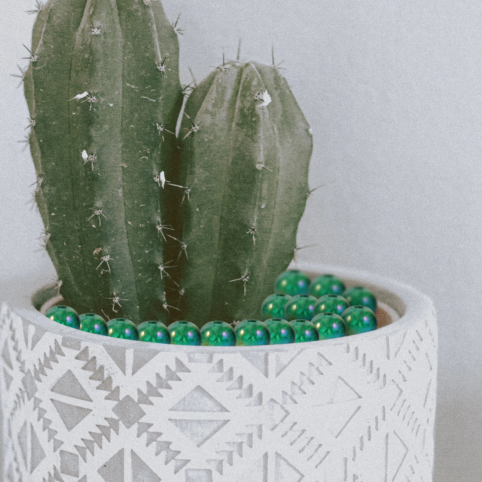 

Bead Glass Rocks 50pcs 8mm Glass Beads for Aquarium Decor Fish Tank DIY Stones Vase Filler Decorations Indoor Plants Ornament