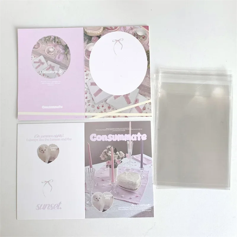 10 Pcs/Pack Cute Cake Dessert Folding Card Packaging Material Toploader Deco Sell Album Photo Packaging Card Greeting Card