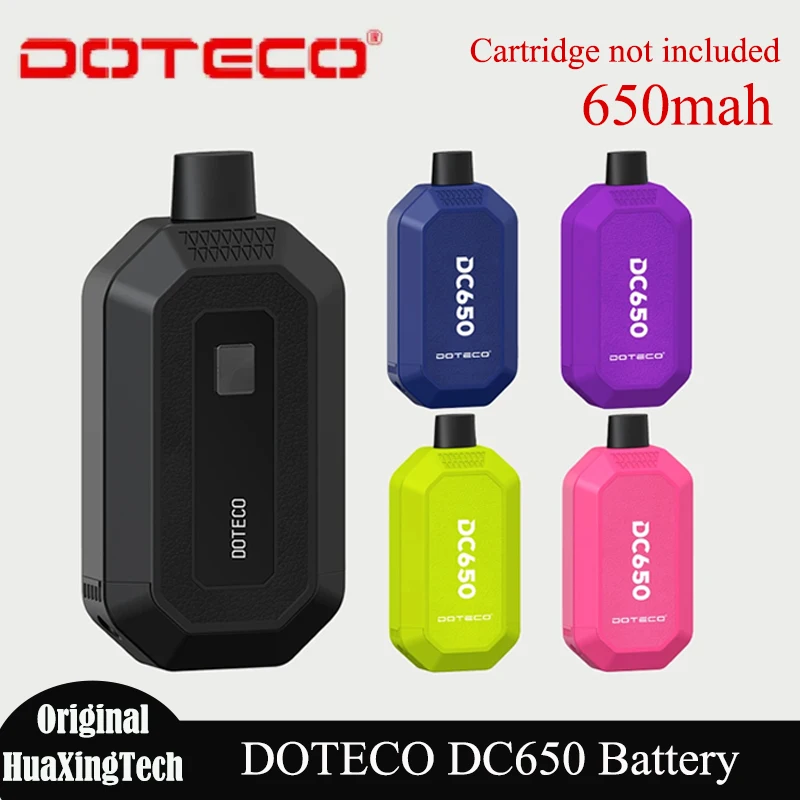 Original doteco dc650 vape caneta cartucho duplo 650mah bateria 1.8v-4.2v 10 segundos pré-aquecer cigarro eletrônico para 510 thread 1.0ml carrinho