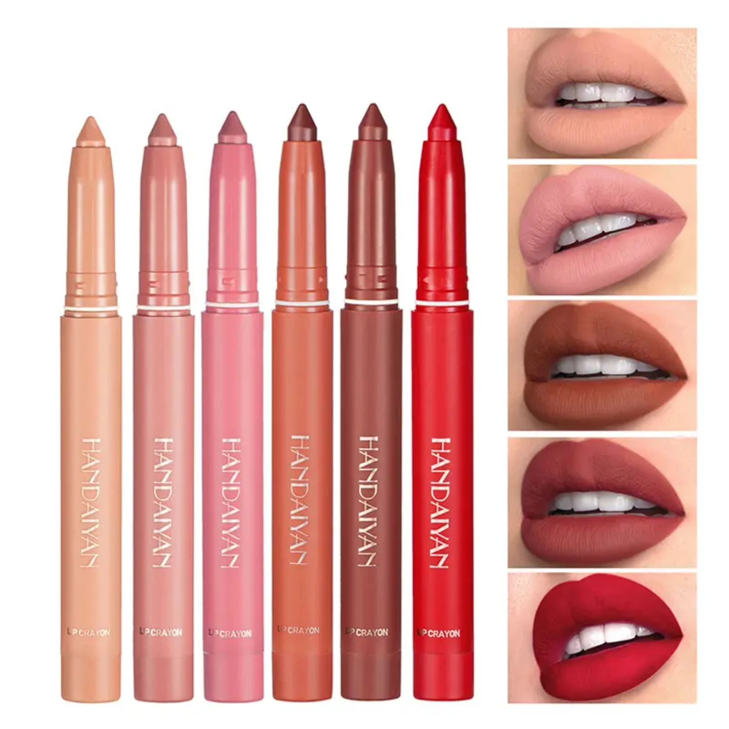 오래 지속되는 2-In-1 매트 립스틱 펜슬, 메이크업용 방수 키스 방지 립스틱 펜, 하이드레이팅 립밤 포함