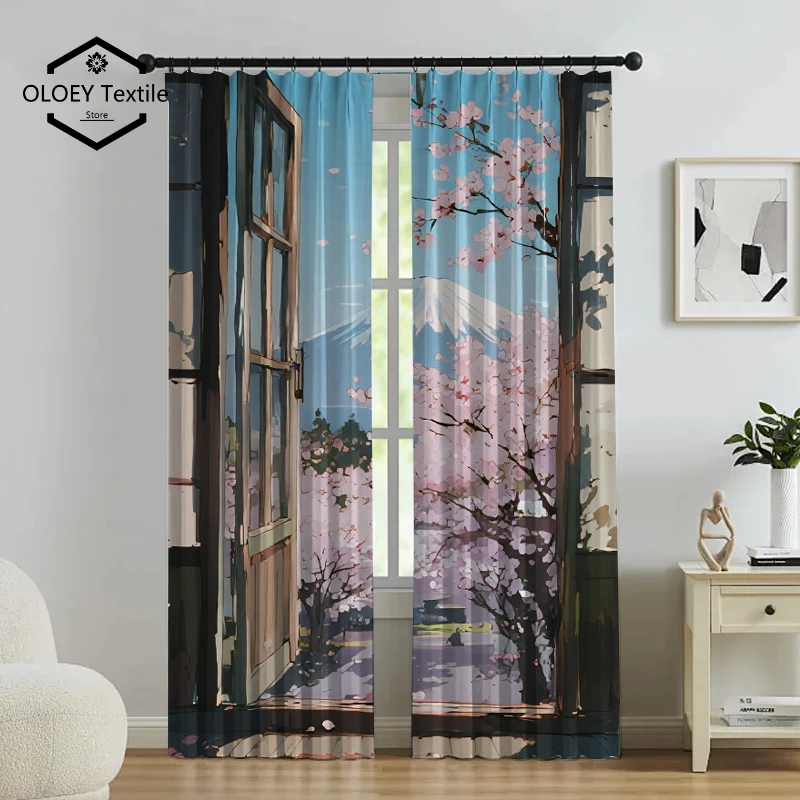 

Japanese Animation Romantic Scenery Print Curtains - Customized Patterns Curtains for Living Room Bedroom Window Drapes
