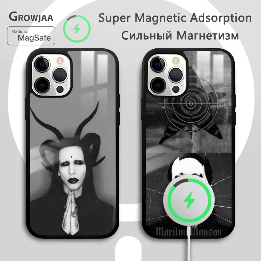 

Marilyn Manson Rock Phone Case For iPhone 17 16 15 14 13 12 11 Pro Max Plus Mini Magsafe Mirror Wireless Magnetic Funda