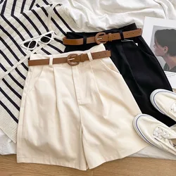 Slimming High Waist Wide Leg Short Pants Women's Summer Thin Loose Casual Trousers Suit Style Five-Point Middle Pants