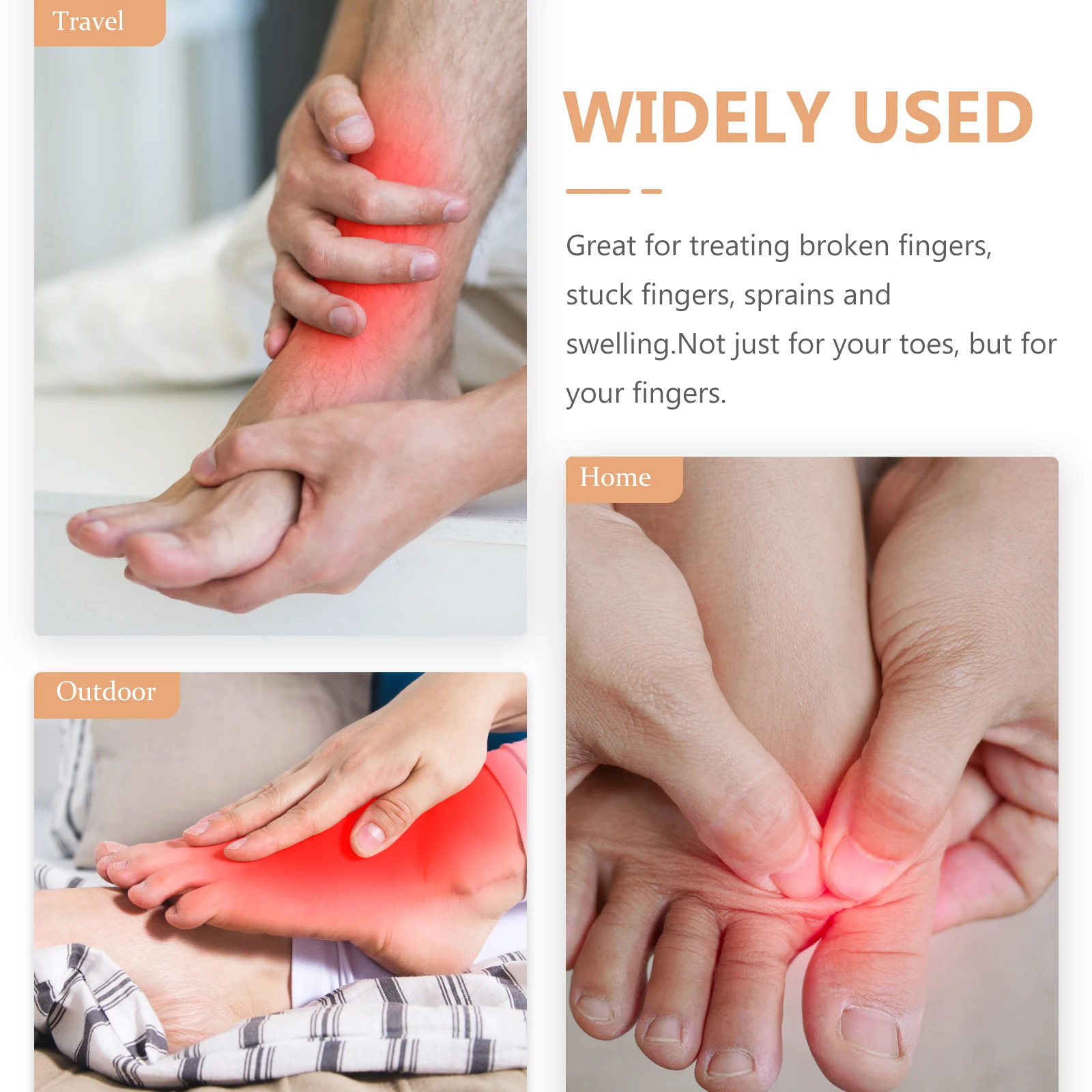 

4 Pairs Toe Separator Silicone Straighteners for Bunions Correction Spacers Divider Hammer Toe Protectors Foot Care Tools