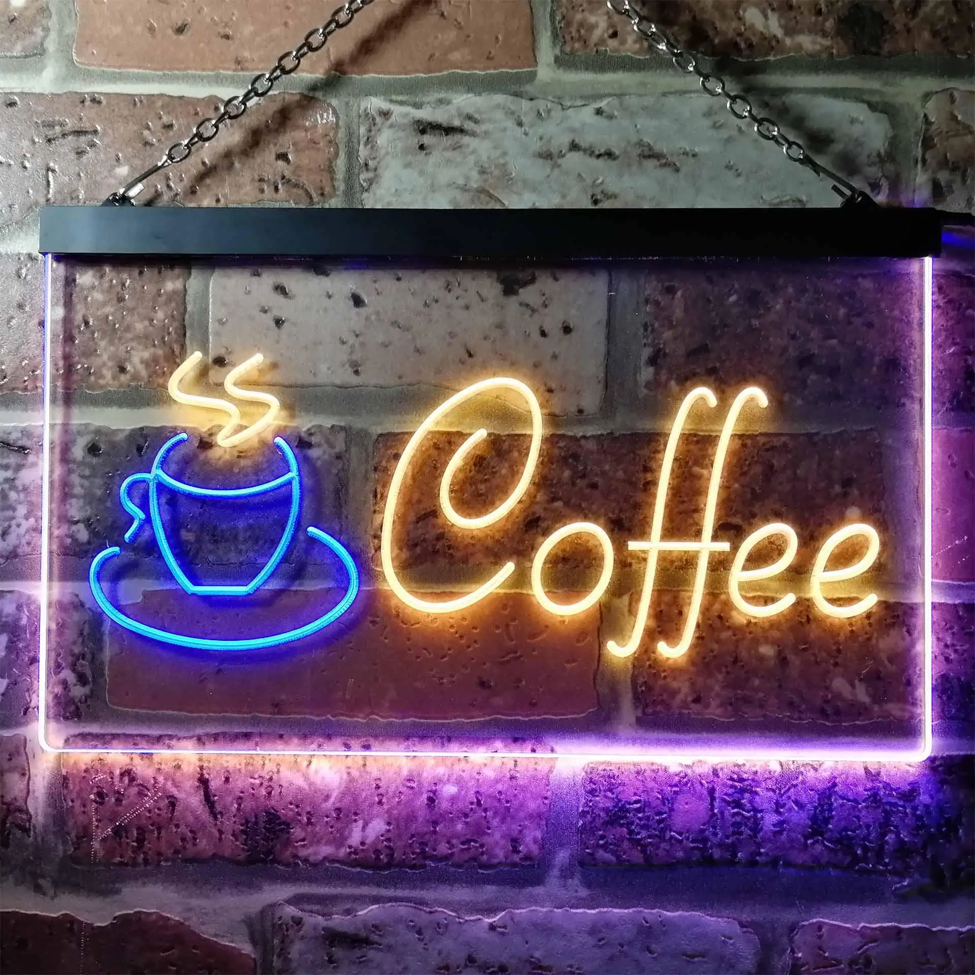 

Cafe Hot Coffee Cup Dual Color Led Neon Sign st6-i0433