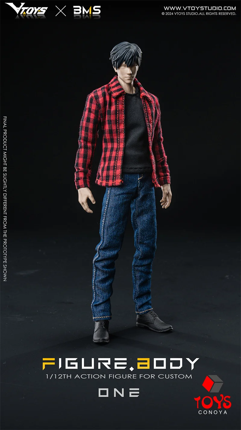 VTOYS X BMS 1/12 VB002 White VB003 Yellow Male Muscle Joint Body 16.5cm Super Flexible Action Figure Articulated Doll