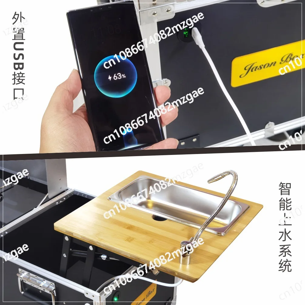 Outdoor Mobile Kitchen Full-function Accompanying Small Kitchen Box Camping Picnic Stove Folding Table Self-driving Car
