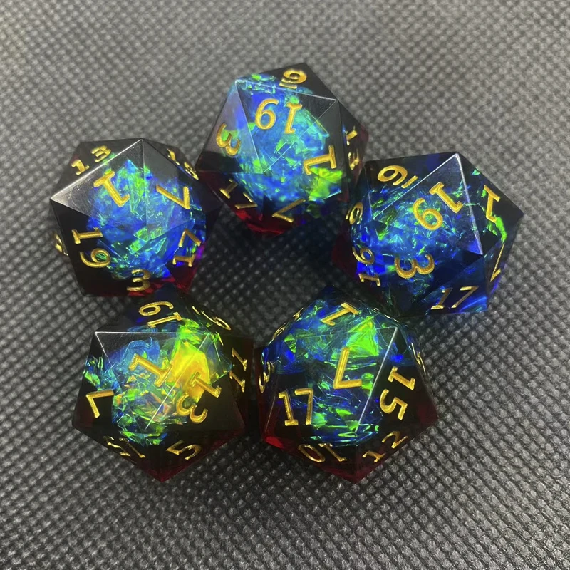 2/5PCS Resin Dices Set Multi-shape Polyhedron Dice for Home Decor Toy Tabletop Role-Playing Ornaments Portable Board Game