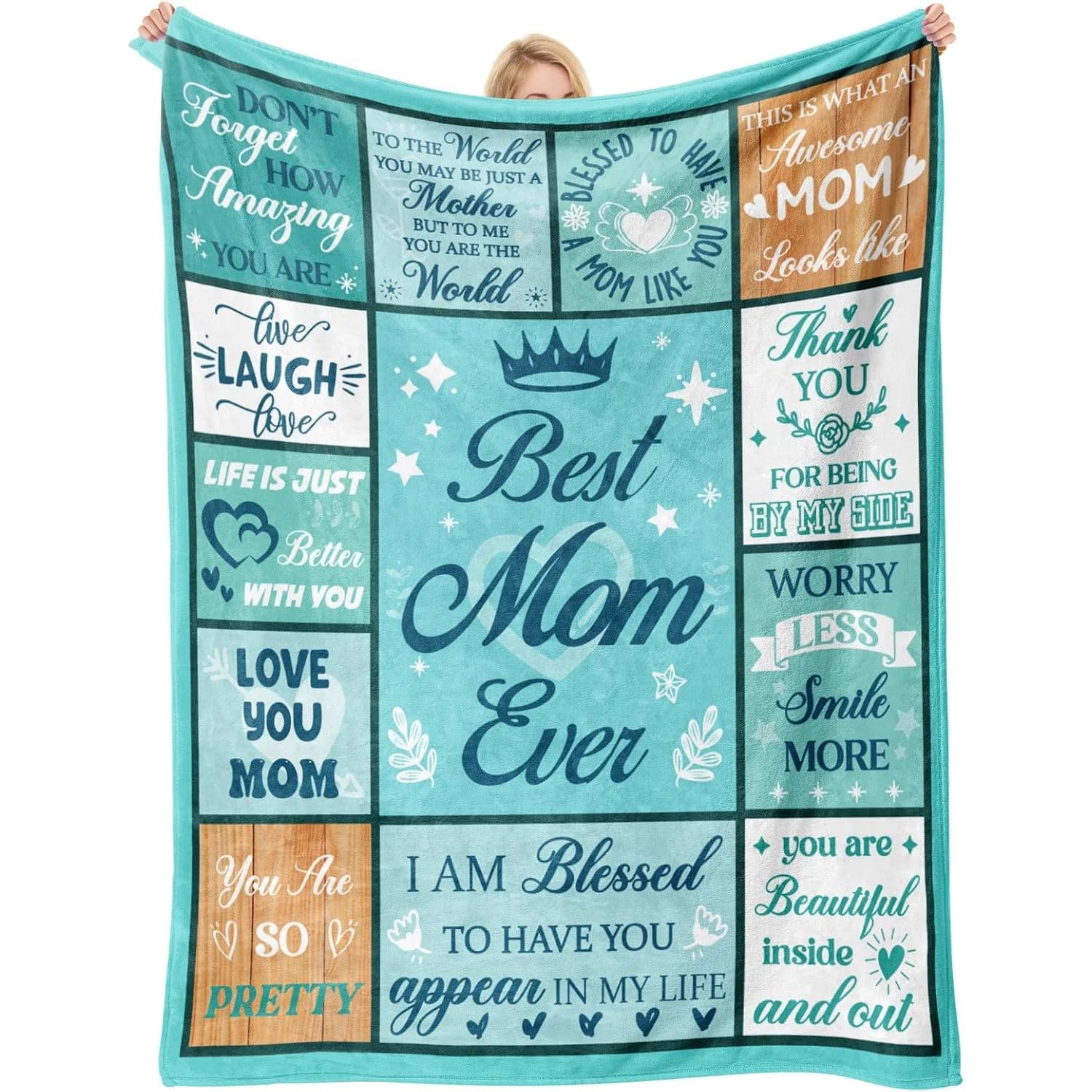 Gifts for Mom Christmas, Mom Birthday Gifts Blanket, Moms Gift for Women from Daughter Son, Best Mom Ever Present for Mother Mom