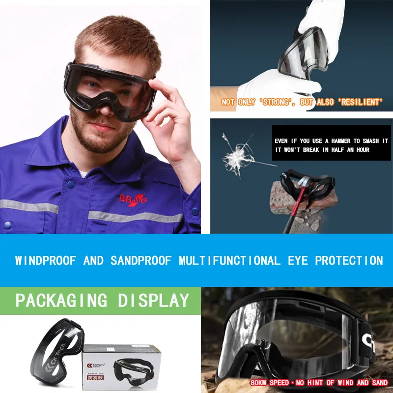 Work And Construction Goggles Dust Sand Wind Riding Goggles Impact Resistant Industrial Labor Protection Goggles