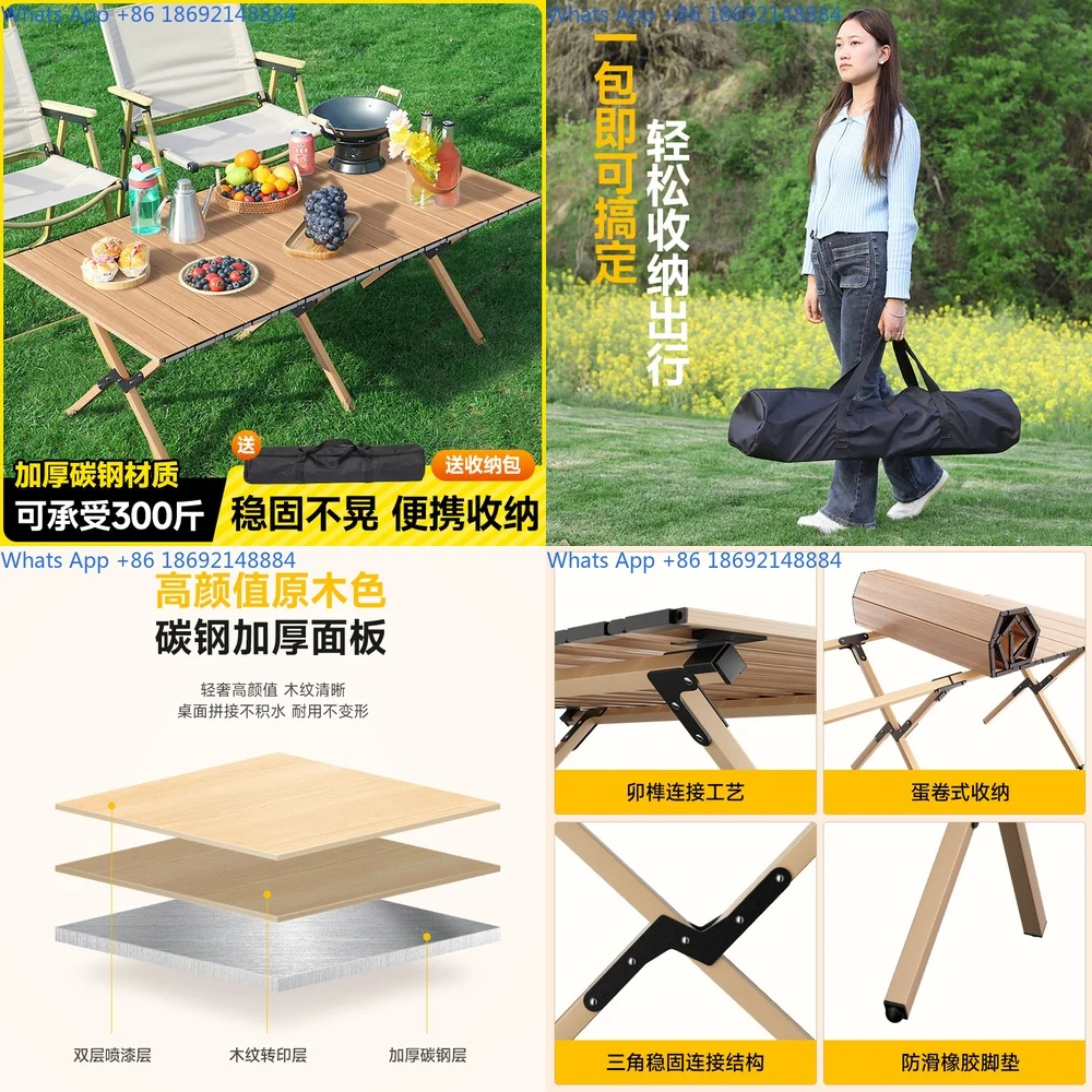 

Carbon steel Chicken rolls table outdoor table and chair camping folding table stall set outdoor camping folding chair