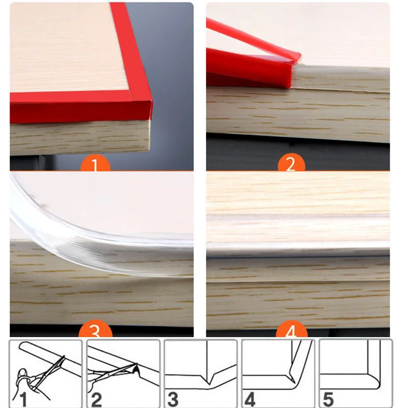 Transparent PVC Baby Protection Strip With Double-Sided Tape Anti-Bumb Kids Safety Table Edge Furniture Guard Corner Protectors