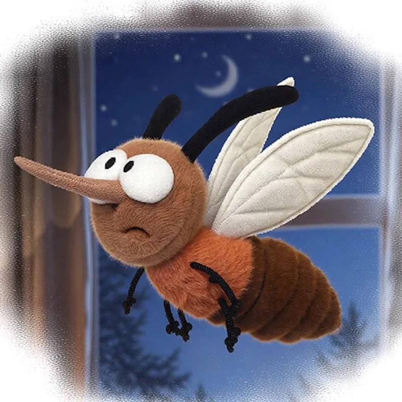 

Mosquito Culicidae Flying Insect Pendant Key Chain Bag Decoration Plush Toy Stuffed Doll Cartoon Animal Boy Girl Birthday Gift