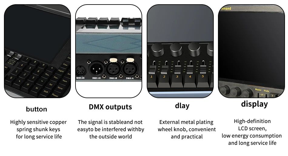 aicpose Q0 Mobile Wing Controller für Bühnenbeleuchtung DMX-Konsole A2 Version mit Akku-Tragetasche DJ Disco Lichtsteuergerät – Detail 3