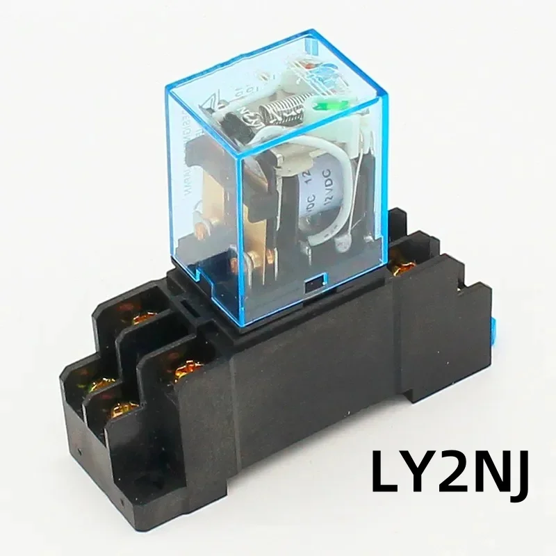 10A relay DC12V 24V AC110V 220V LY2N General Purpose Relay LY2NJ with power relay base socket 8 pins LY2 relay switch