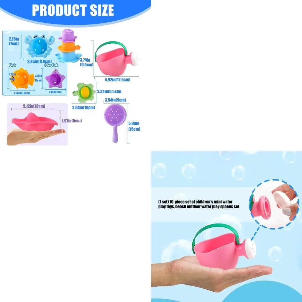 Temps bain pour enfants 10pcs Playage d'eau avec des outils pelle pour piscine sable des jeux d'été extérieurs l8RB